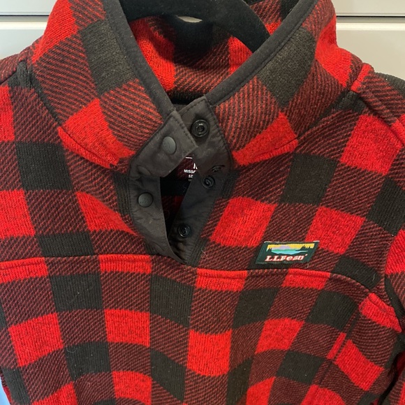 LL bean size medium plaid pullover - Picture 2 of 4